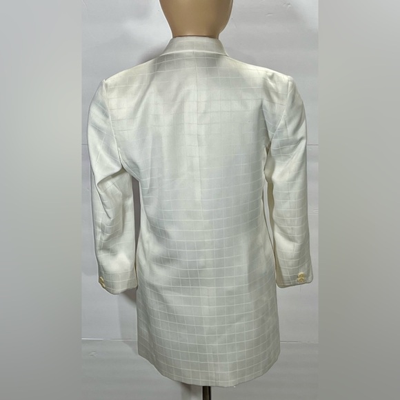 MAZZONI 90’S VINTAGE WOMENS WHITE WITH WHITE PINSTRIPES PANTSUIT SIZE 14 - Picture 3 of 12